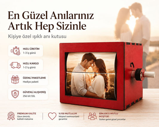 Işıklı Fotoğraf Kutusu (Kişiye Özel Üretim]